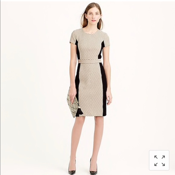 J. Crew Dresses & Skirts - J. Crew Colorblock Chevron Dress in Italian Tweed
